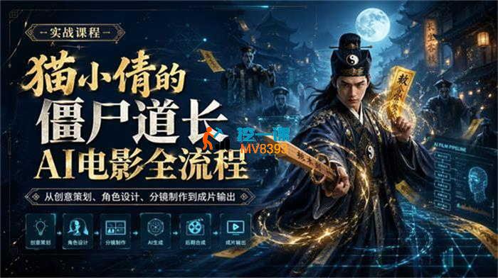 猫小倩《僵尸道长AI电影全流程》