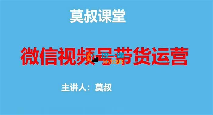 莫叔《微信视频号带货运营》