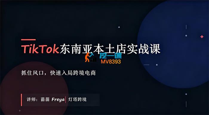苗苗《TikTok东南亚本土店实战课》